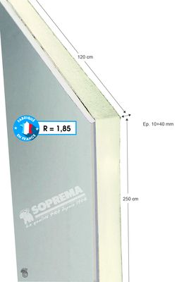 Doublage polyuréthane Haute Performance Epaisseur 10+40 mm  2.5 x 1.2 m SOPREMA®