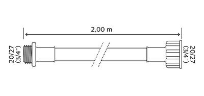 Rallonge d'alimentation universelle pour machine à laver 2m mâle femelle 20/27 SOMATHERM