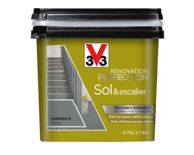 Peinture de rénovation sol et escalier finition satinée carbonate 750 ml V33
