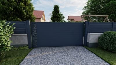 Portail coulissant aluminium ORCIER 3.50m x 1.66m Livraison Directe Domicile  COFRECO