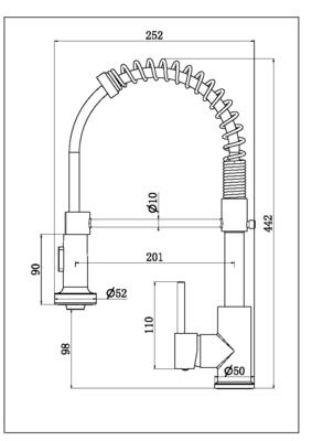 Robinet de cuisine avec douchette Or Plimo - ESSEBAGNO