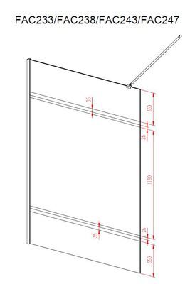 Paroi de douche Parma miroir 140 x 200 x 0,8 cm AURLANE