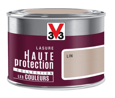 Lasure bois Haute Protection intérieure extérieure couleur lin 125 ml V33