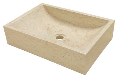 Vasque rectangulaire à poser en marbre beige L 500 x P 350 mm Quadrato IMSO CERAMICHE