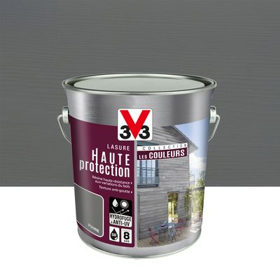 Lasure bois Haute Protection intérieure extérieure couleur poivre 2,5 l V33