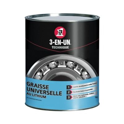 Pot de graisse universelle au lithium 1kg 3-EN-UN