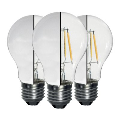 Lot de 3 ampoules LED standard dépolie E27 7W= 810 lumens blanc chaud FOX LIGHT