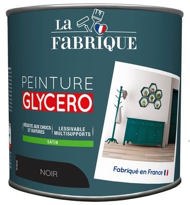 Peinture glycero Noir satin 125 ml - LA FABRIQUE