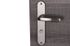 Ensemble de poignées de porte sur plaque à condamnation Morgane nickelé mat entraxe 195 mm