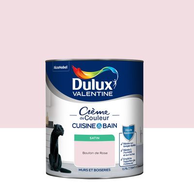 Peinture Crème de Couleur Cuisine et Bain Satin Bouton de Rose 0,75 L