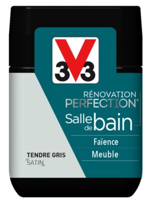 Peinture de rénovation pour salle de bains finition satinée tendre gris 75 ml V33