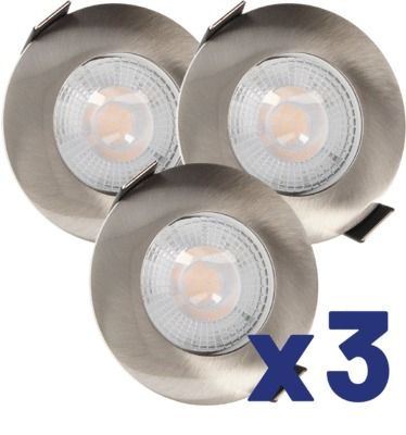 Spot encastrable RUBY LED fixe acier 3 x 400lm 2700K ARLUX