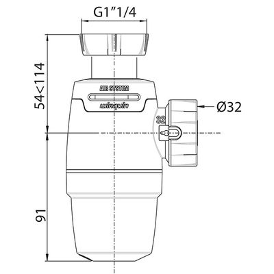 Siphon pour lavabo Neo Air diamètre 32 mm WIRQUIN