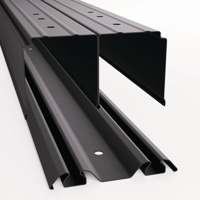 Kit rail haut et bas Noir 120 cm pour porte de placard YNGENIO