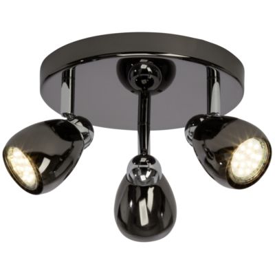 Plafonnier led noir chromé 3X3W = 250 lumens  MILANO BRILLIANT