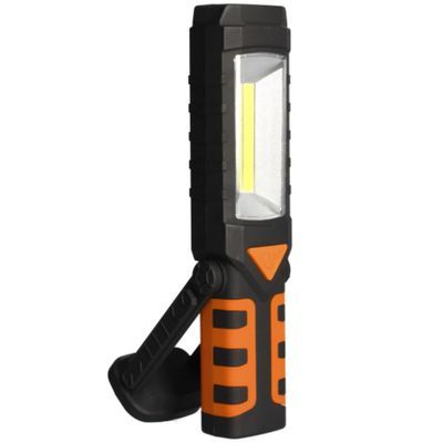 Lampe torche rechargeable 3 éclairages max 220+50 lumens lumière du jour 8000k noir/Orange - ARLUX