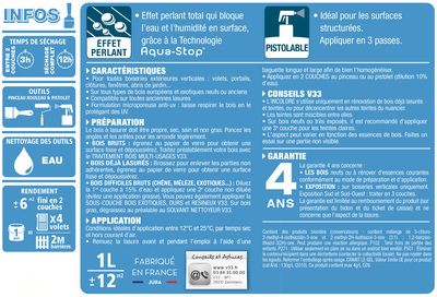 Lasure bois Aqua-Stop® protection intérieure et extérieure chêne foncé 1 l V33