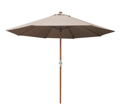 Parasol droit diamètre 3m taupe en eucalyptus PROLOISIRS livraison gratuite à domicile