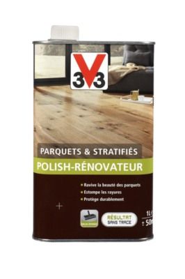 Polish rénovateur de parquet et stratifié brillant incolore 1 l V33