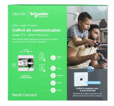 Coffret de communication grade 3 4 prises RJ45 - Resi9 Connect SCHNEIDER ELECTRIC