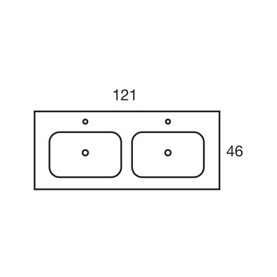 Vasque double à encastrer New Onix 120 cm