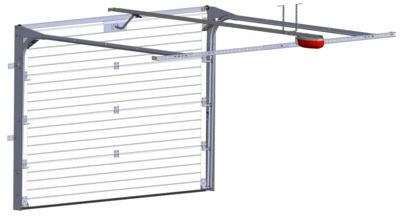 Porte de garage sectionnelle rainurée grise l.3000 x H.2000 mm motorisée