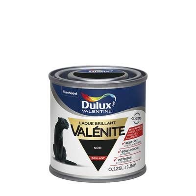 Peinture Laque Valénite Noir brillant 125 ml - DULUX VALENTINE