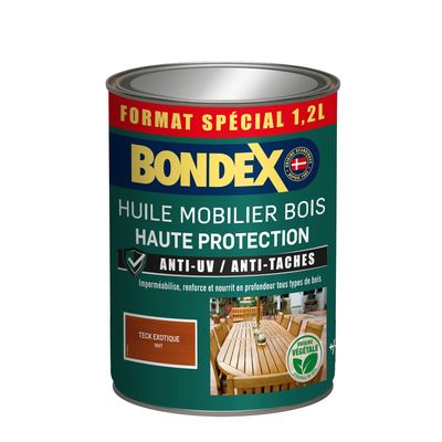 Bondex - Huile Mobilier Bois - Mat - 1,2L - Teck