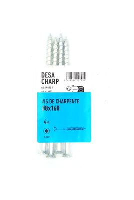 Vis charpente tête fraisée Torx 8 x 160 mm par 4 DESA