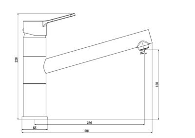 Robinet de cuisine Chrome New Silo M - ESSEBAGNO