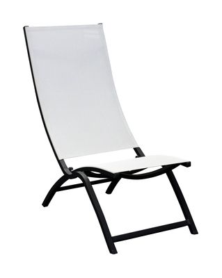 Fauteuil de jardin summer2  lounges en aluminium graphite et toile blanche ALIZE Livraison gratuite à domicile