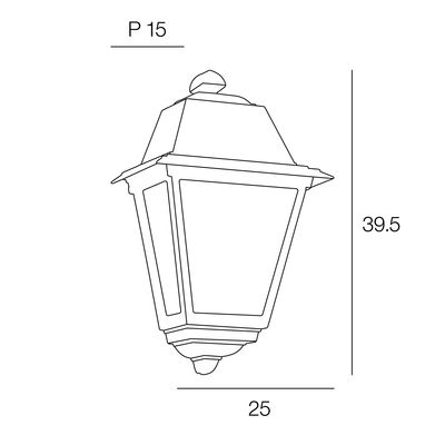 Applique extérieure MONTMARTRE aluminium noir IP 44 E 27 60 W - COREP