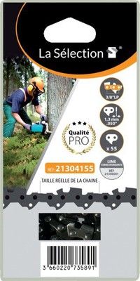 Chaîne tronçonneuse 35 cm 55 maillons avec pas de 3/8 et  jauge 050 MDS