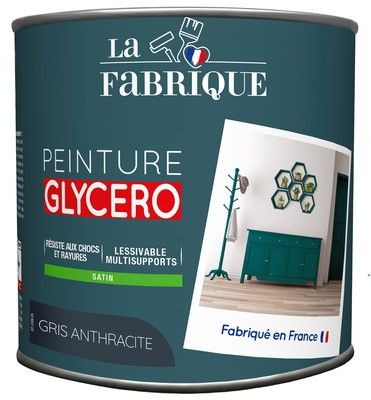 Peinture glycero Gris Anthracite satin 500 ml - LA FABRIQUE