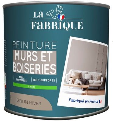 Peinture Mur & Boiserie Brun Hiver satin 125 ml - LA FABRIQUE