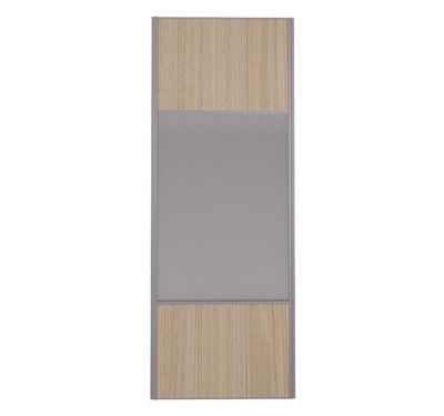 Porte de placard Miroir et Chêne Naturel Profil gris H 248,5 x L 62,2 cm YNGENIO