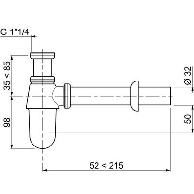 Siphon pour lavabo avec sortie murale et rosace laiton chromé WIRQUIN