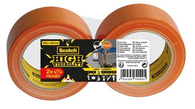 Ruban adhésif High visibility orange 25 m x 48 mm par 2 SCOTCH