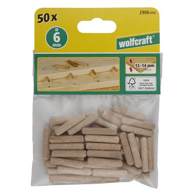 Tourillons diamètre 6 mm par 50 WOLFCRAFT