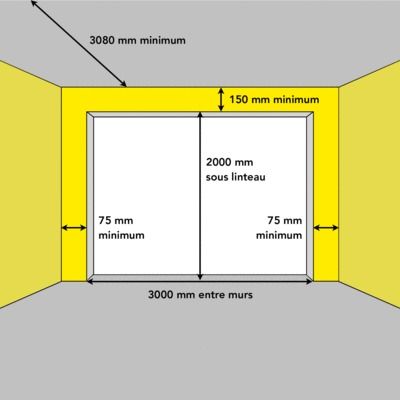 Porte de garage sectionnelle lisse blanche l.3000 x H.2000 mm motorisée