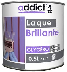 Peinture laque glycero Blanc satin 500 ml, 1430992
