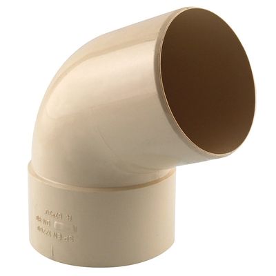 Coude PVC Mâle Femelle 67 ° diamètre 80 mm sable INTERPLAST