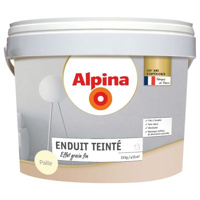 Crépi décoratif grain fin paille 15kg alpina