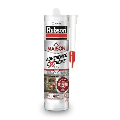 Mastic silicone neutre Adhérence extrême blanc 280 ml - RUBSON