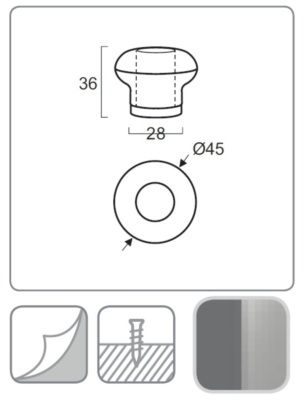 Butée de porte Soft adhésive ou à visser gris REI