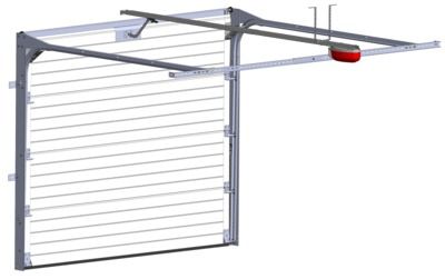 Porte de garage sectionnelle rainurée chêne doré l.2400 x H.2000 mm motorisée