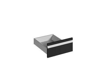 Façade tiroir avec poignée intégrée pour meuble de cuisine Ibiza noir mat 13,8 x 40 cm OFITRES