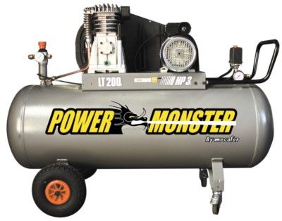 Compresseur 200 l 3 HP 10 bar POWER MONSTER MECAFER