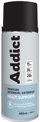 Peinture aérosol multi supports noir mat éco 400 ml ADDICT