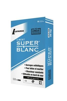 Ciment blanc NF 42.5 standard 25 kg super blanc LAFARGE